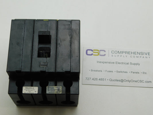 EHB34025 - Square D 25A Amp 3P Pole 14kA@480Y/277V Bolt On Circuit Breaker