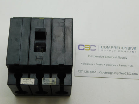EHB34025 - Square D 25A Amp 3P Pole 14kA@480Y/277V Bolt On Circuit Breaker