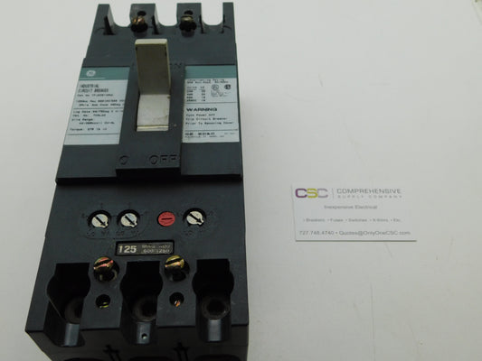 TFJ236125WL - GE 125A Amp 3P Pole 600V 22kA@480V Bolt On Circuit Breaker W/Lugs