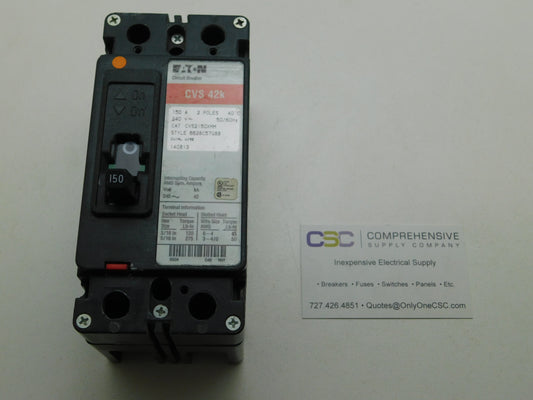 CVS2150XMM - Cutler Hammer 150A Amp 2P Pole 42kA@240V Bolt On Circuit Breaker
