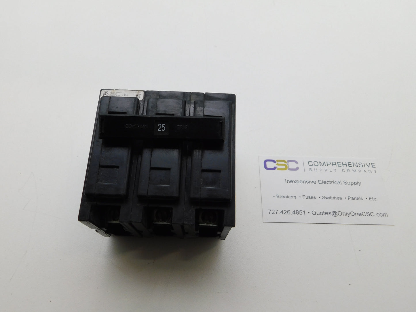 QBHW3025H - Eaton 25A Amp 3P Pole 22kA@240V Bolt On Quicklag Circuit Breaker