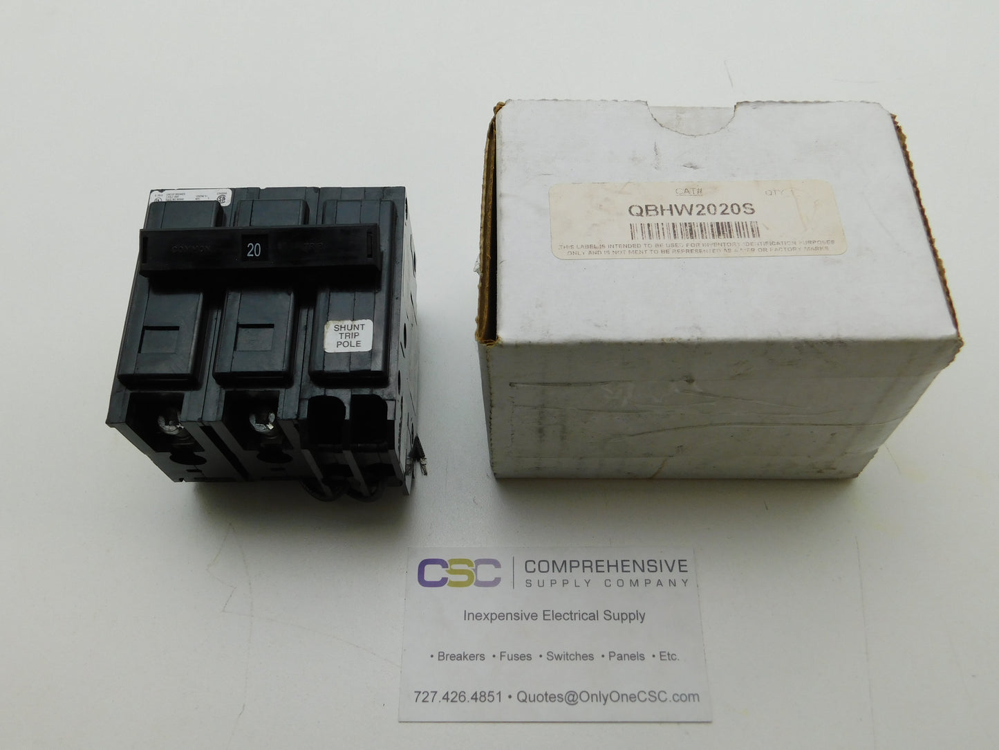 QBHW2020S - Cutler Hammer 20A Amp 2P Pole 22kA@120/240V Bolt On Circuit Breaker W/120/240V Shunt Trip