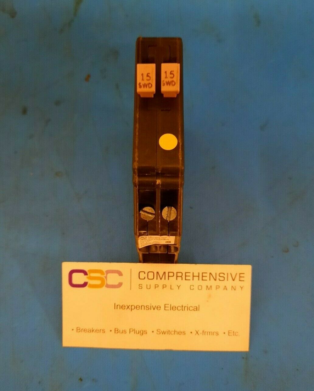 CHNT1515 - Eaton 15/15A Amp 2X1P Pole 10kA@120/240V Plug On Duplex Circuit Breaker