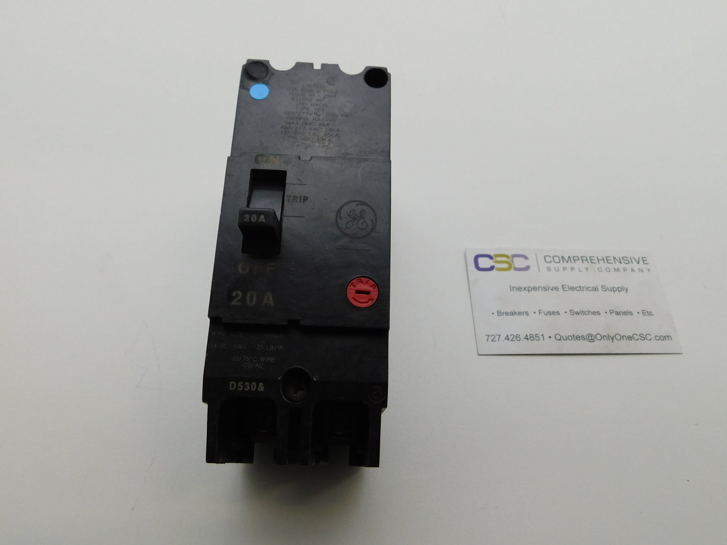 TEY220 - GE 20A Amp 2P Pole 14kA@480/277V Bolt On Circuit Breaker