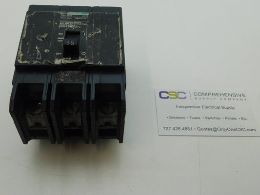 BQD335 - Siemens 35A Amp 3P Pole 14kA@480Y/277V Bolt On Black Circuit Breaker