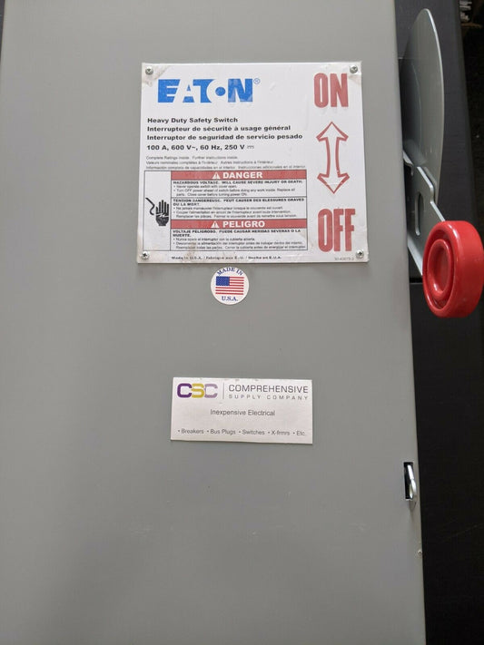 DH363URK - Cutler Hammer 100A Amp 3P Pole 600V Nema 3R Non Fusible Safety Switch