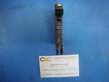 THQP115 - GE 15A Amp 1P Pole 10kA@120V/240V Plug On Thin Circuit Breaker