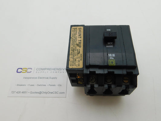 QOB3501021 - Square D 50A Amp 3P Pole 10kA@240V Bolt On Circuit Breaker W/120/208/240V Shunt Trip