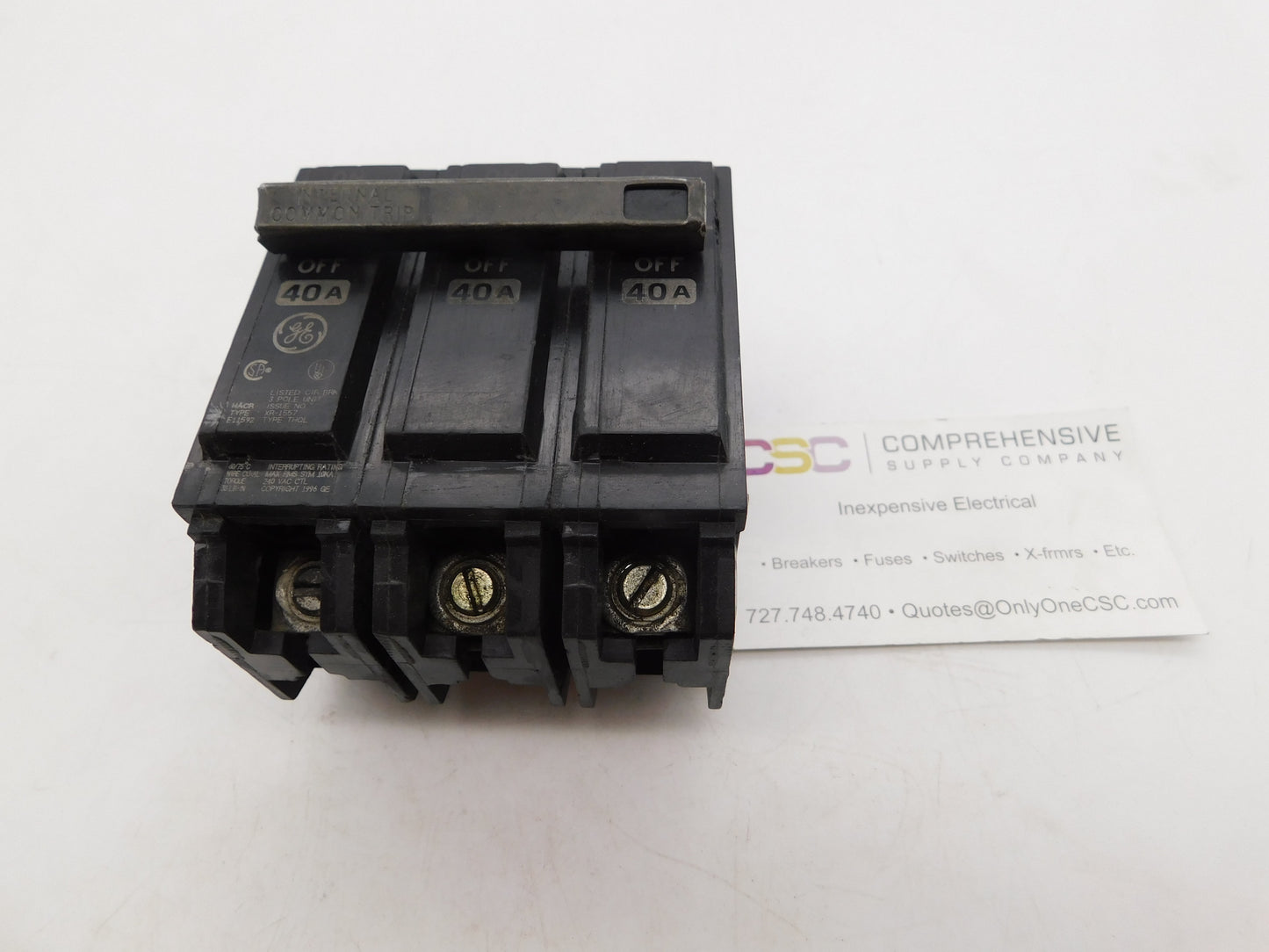 THQL32040 - GE 40A Amp 3P Pole10kA@240V Plug On Circuit Breaker