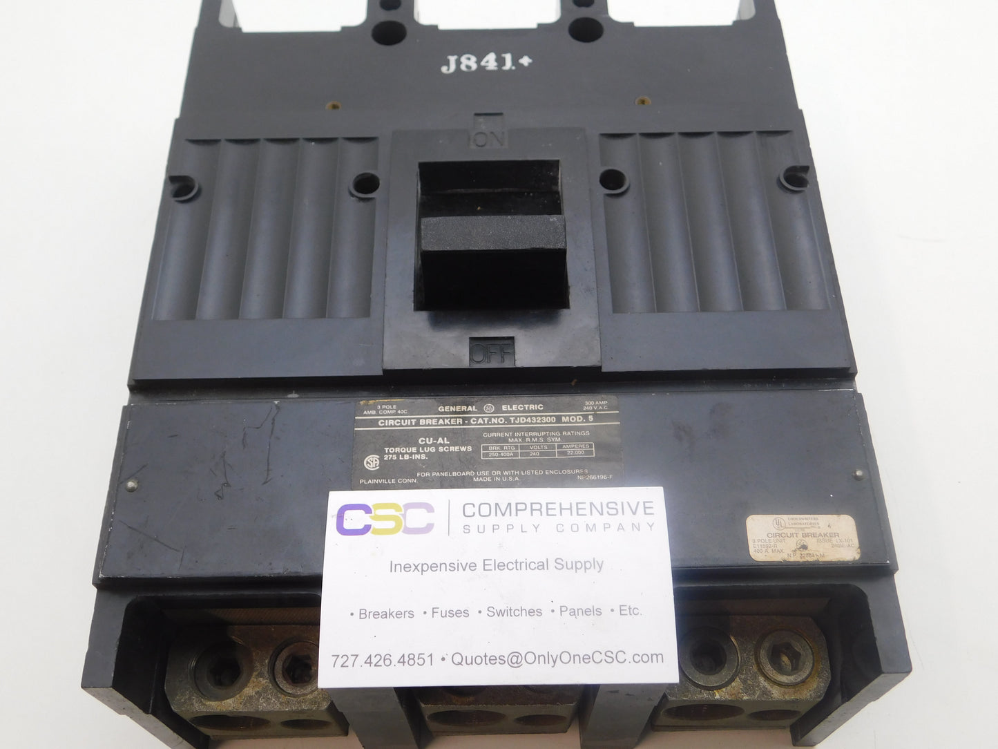 TJD432300 - GE 300A Amp 3P Pole 22kA@240V Bolt On Circuit Breaker - Older Series