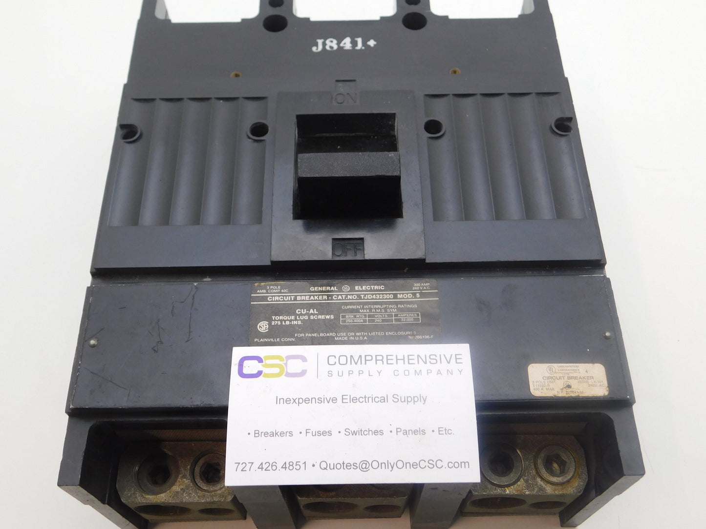 TJD432300 - GE 300A Amp 3P Pole 22kA@240V Bolt On Circuit Breaker - Older Series