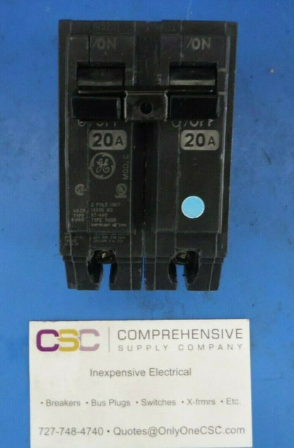 THQB2120 - GE 20A Amp 2P Pole 10kA@120/240V Bolt On Circuit Breaker