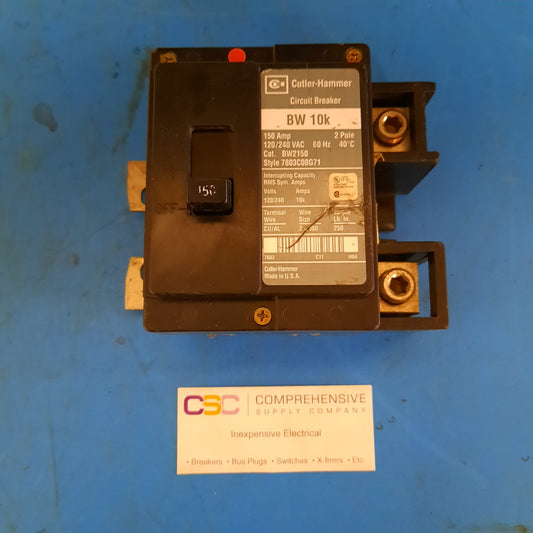 BW2150 - Cutler Hammer 150A Amp 2P Pole 10kA@120/240V Bolt On Main Circuit Breaker