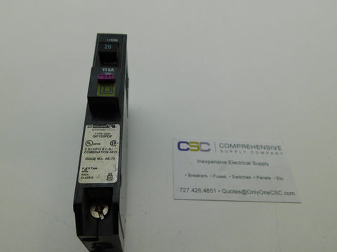 QO120PDF - Square D 20A Amp 1P Pole 10kA@120V Plug On Dual Function AFCI/GFCI Pon Circuit Breaker