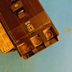QOB360VH1021 - Square D 60A Amp 3P Pole 22kA@240V Bolt On Circuit Breaker W/120/240V Shunt Trip