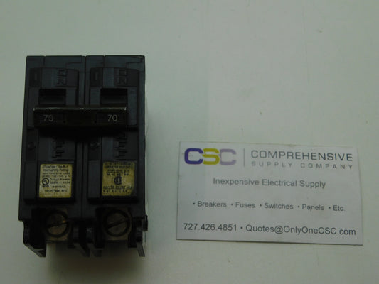 B270H - Siemens 70A Amp 2P Pole 22kA@120/240V Bolt On Circuit Breaker