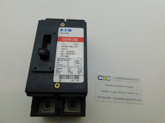 CCVH2200 - Eaton 200A Amp 2P Pole 25kA@120/240V Bolt On Main Breaker