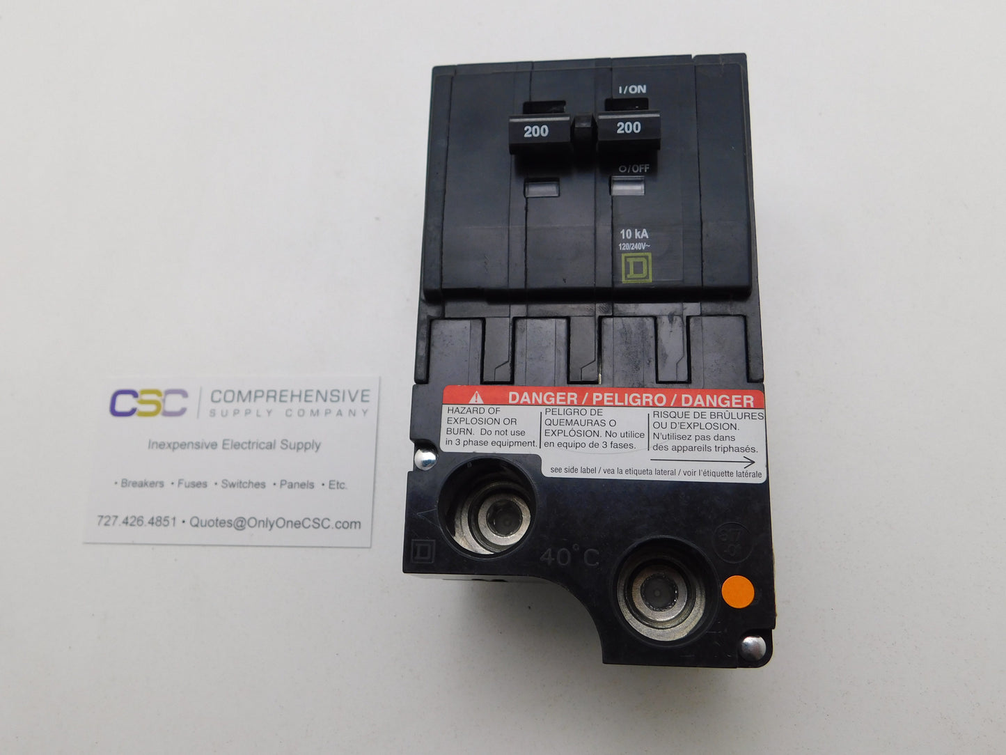 QO2200 - Square D 200A Amp 2P Pole 10kA@120/240V Plug On Circuit Breaker
