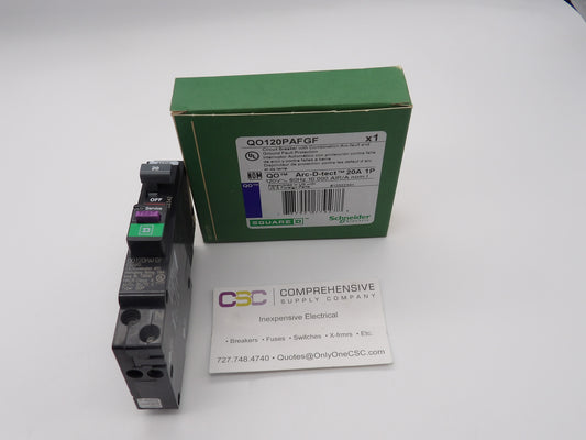 QO120PAFGF - Square D 20A Amp 1P Pole 10kA@120V Plug On Neutral Dual Function AFCI/GFCI Circuit Breaker