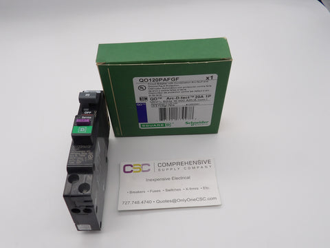 QO120PAFGF - Square D 20A Amp 1P Pole 10kA@120V Plug On Neutral Dual Function AFCI/GFCI Circuit Breaker