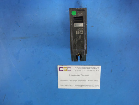THQL1115 - GE 15A Amp 1P Pole 10kA@120/240V Plug On Circuit Breaker