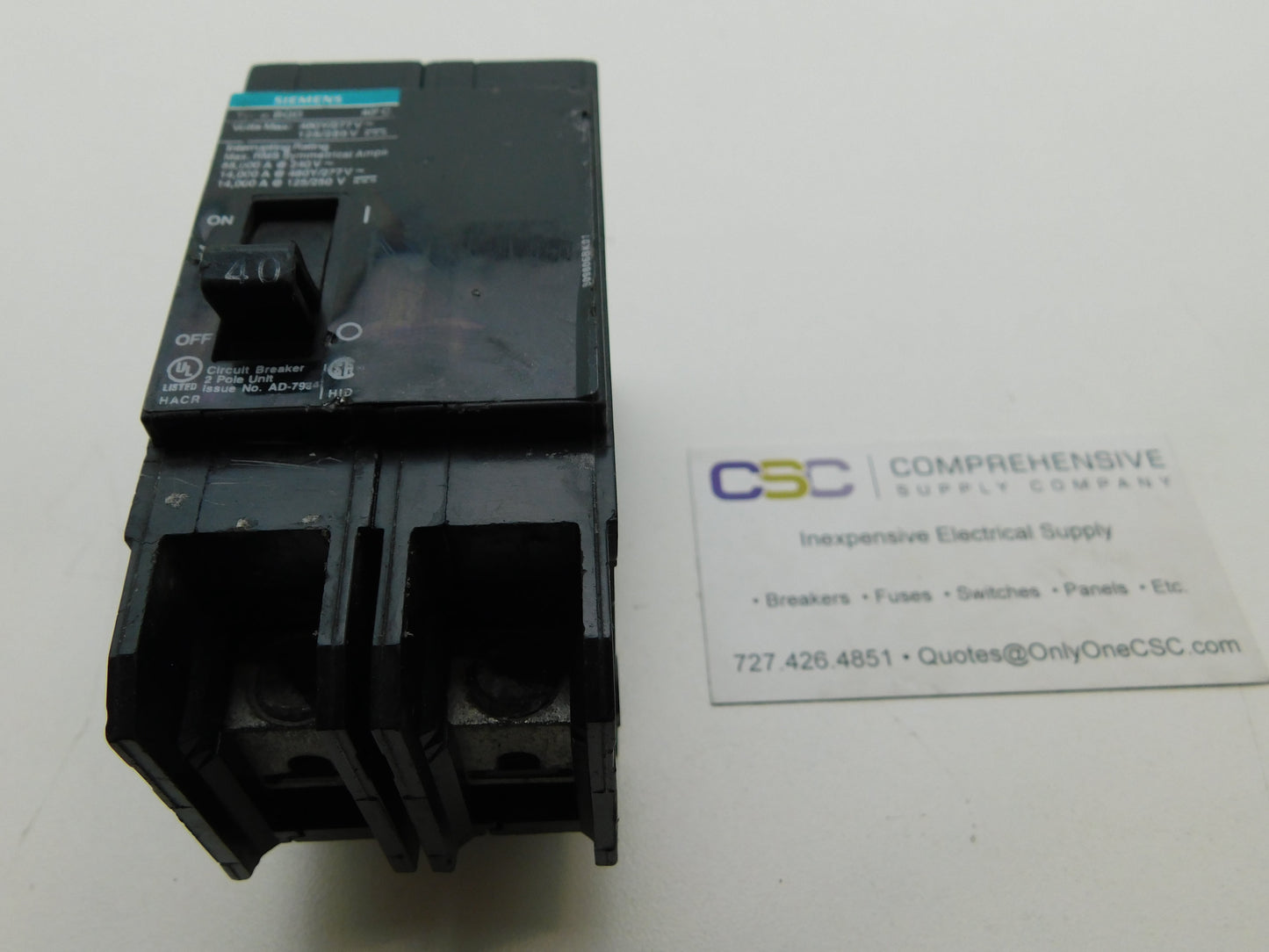 BQD240 - Siemens 40A Amp 2P Pole 14kA@480Y/277V Bolt On Black Circuit Breaker
