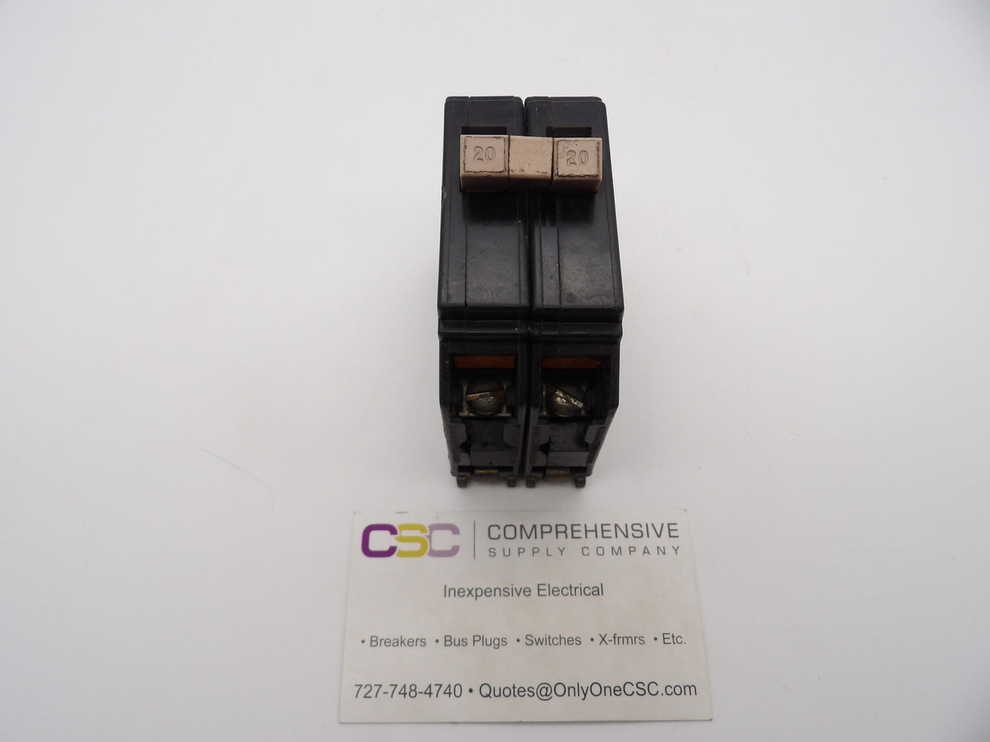 CH220 - Cutler Hammer 20A Amp 2P Pole 10kA@120/240V Plug On Circuit Breaker W/Metal Foot