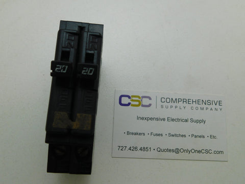 E2020 - Challenger 20/20A Amp 2X1P Pole 10kA@120/240V Plug On Duplex Circuit Breaker W/Clip