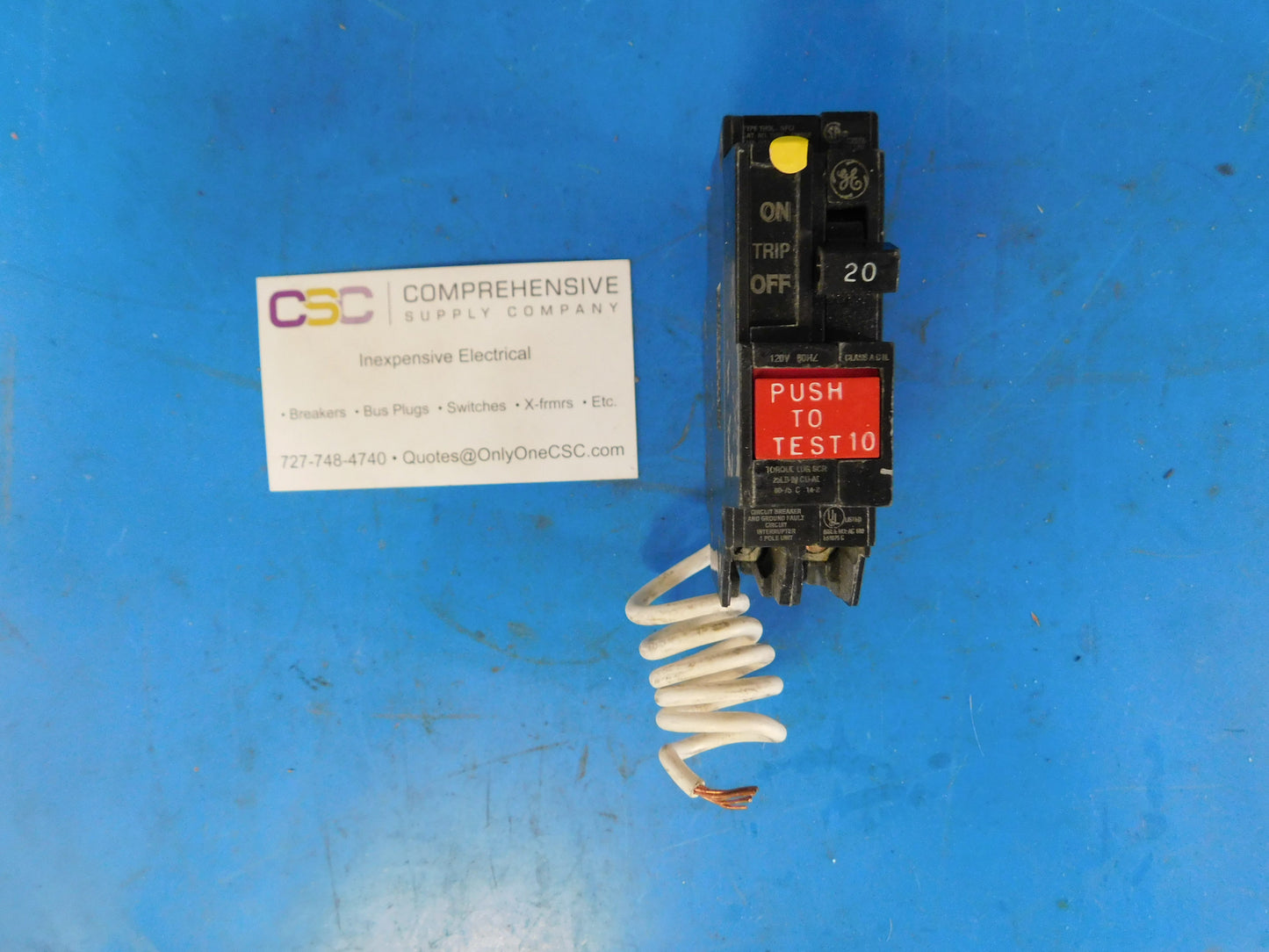 THQL1120GF - GE 20A Amp 1P Pole 10kA@120V Plug On Ground Fault GFCI Circuit Breaker