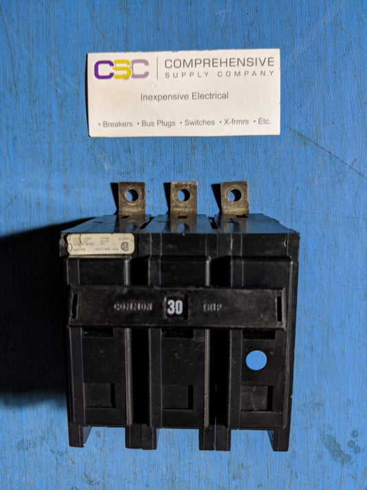 BAB3030H - Eaton 30A Amp 3P Pole 10kA@240V Bolt On Circuit Breaker