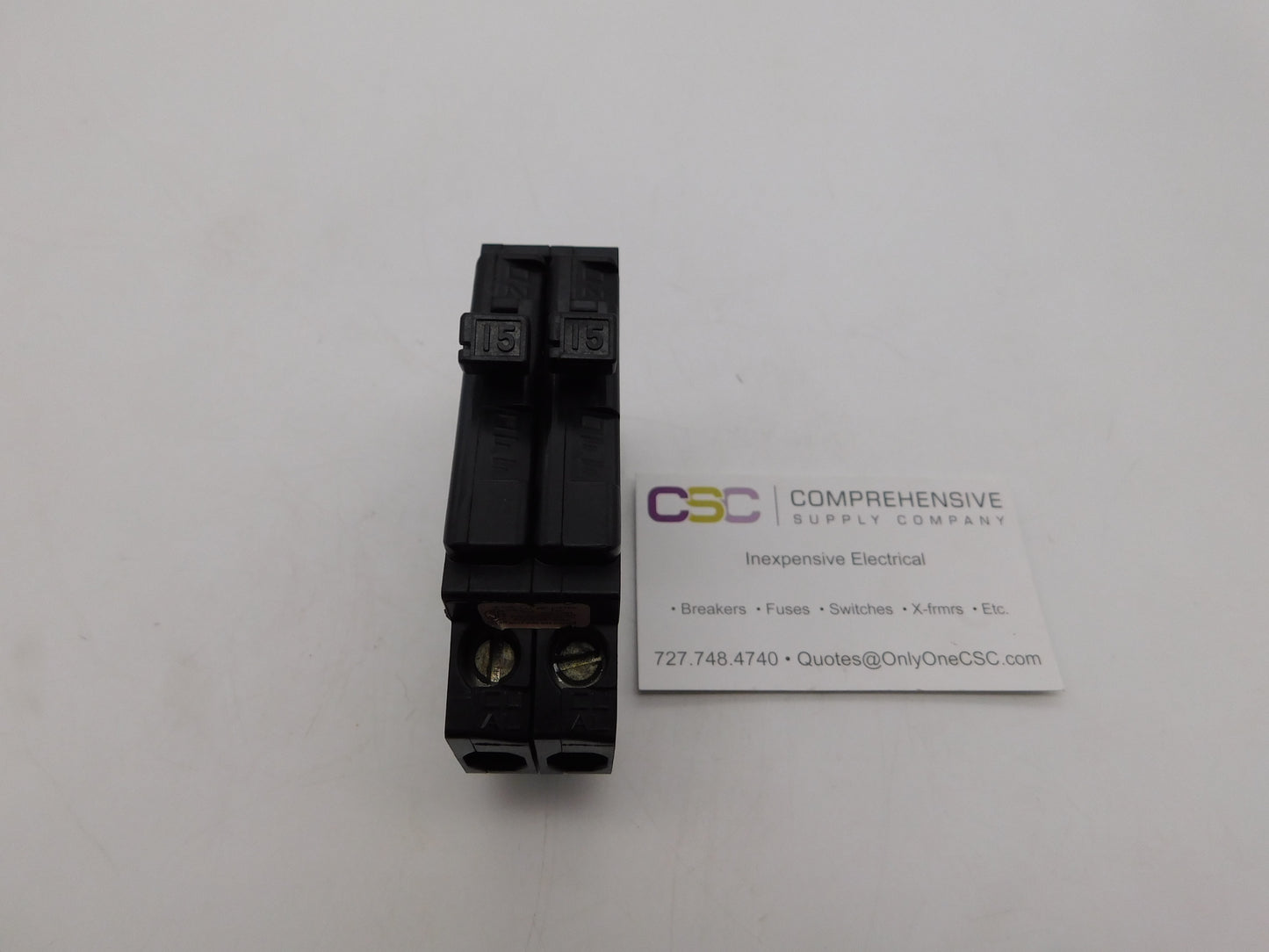 A1515 - Gte 15/15A Amp 2X1P Pole 10kA@120/240V Plug On Duplex Circuit Breaker W/Clip