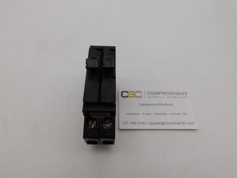 A1515 - Gte 15/15A Amp 2X1P Pole 10kA@120/240V Plug On Duplex Circuit Breaker W/Clip