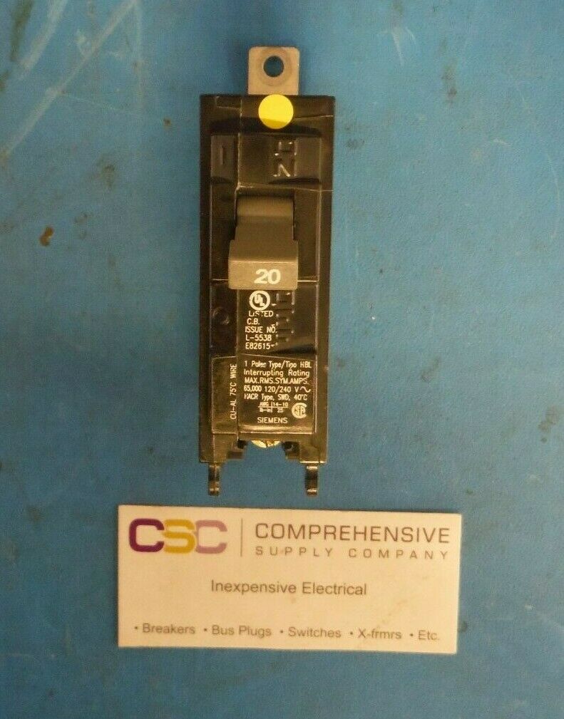 B120HH - Siemens 20A Amp 1P Pole 65kA@120/240V Bolt On Circuit Breaker