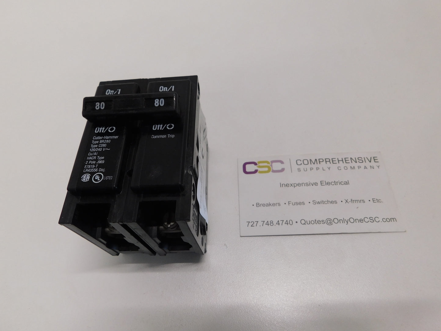 BR280 - Cutler Hammer 80A Amp 2P Pole 10kA@120/240V Plug On Circuit Breaker