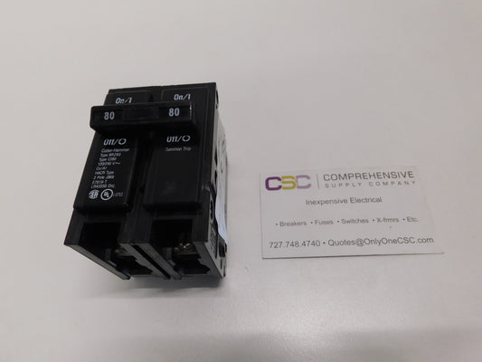 BR280 - Cutler Hammer 80A Amp 2P Pole 10kA@120/240V Plug On Circuit Breaker