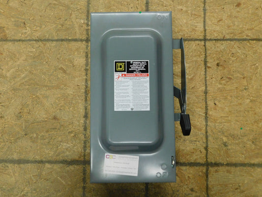 DU323 - Square D 100A Amp 3P Pole 240V Nema 1 Non-Fusible Safety Switch