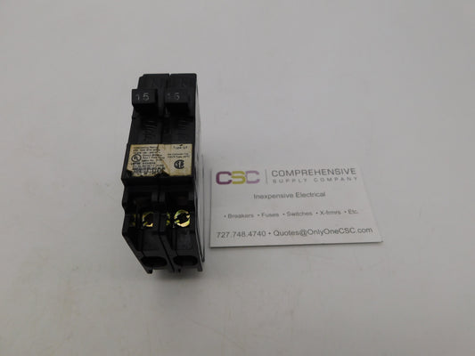 Q1515 - Siemens 15/15A Amp 2X1P Pole 10kA@120/240V Plug On Duplex Circuit Breaker