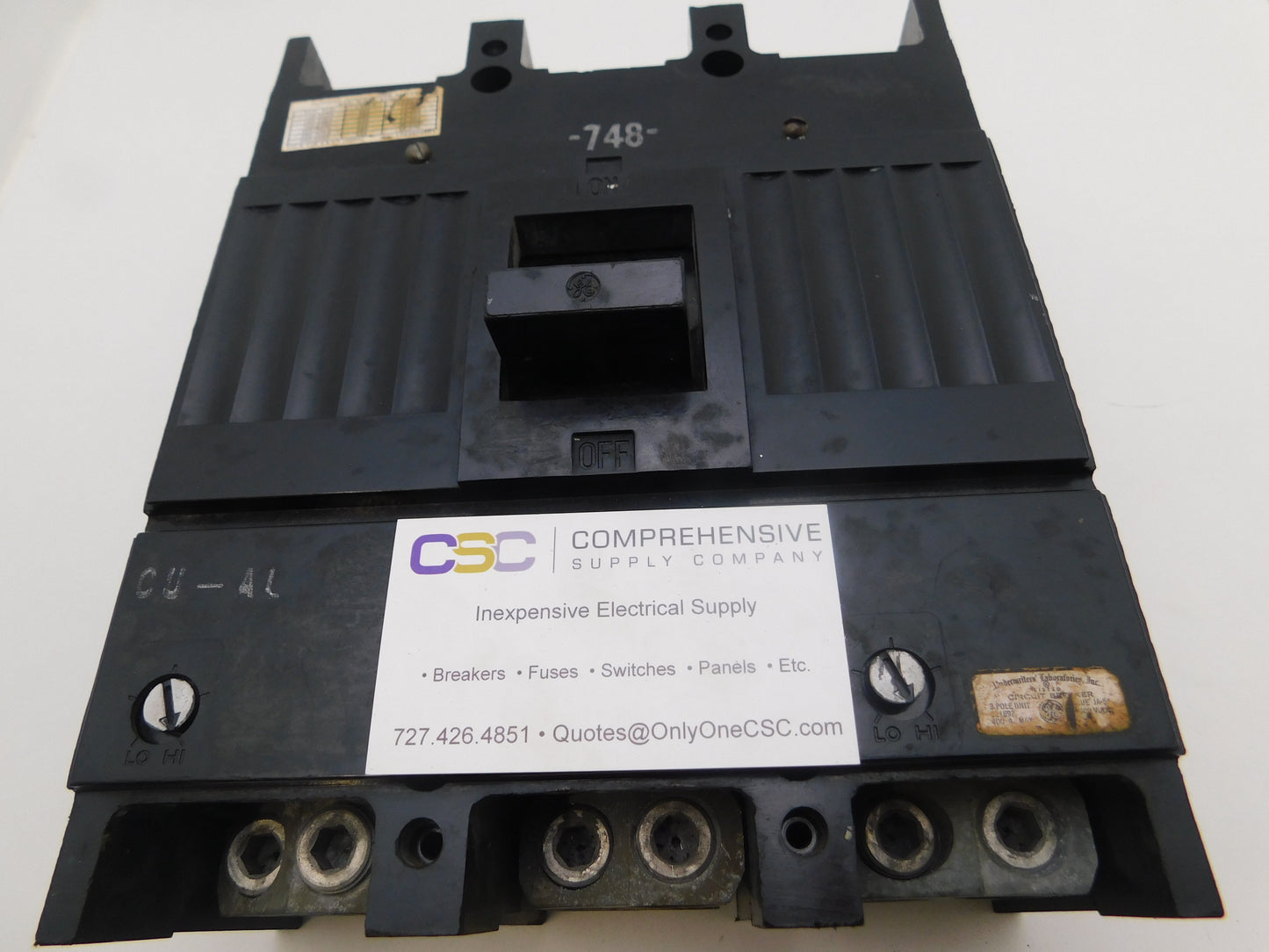 TJJ436400 - GE 400A Amp 3P Pole 600V 30kA@480V Bolt On Circuit Breaker - Older Series