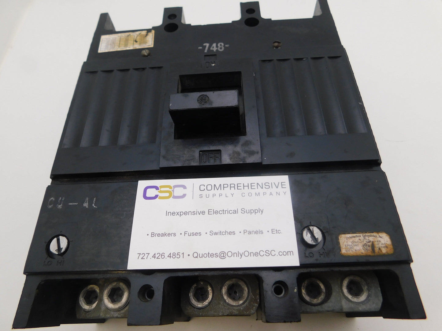 TJJ436400 - GE 400A Amp 3P Pole 600V 30kA@480V Bolt On Circuit Breaker - Older Series