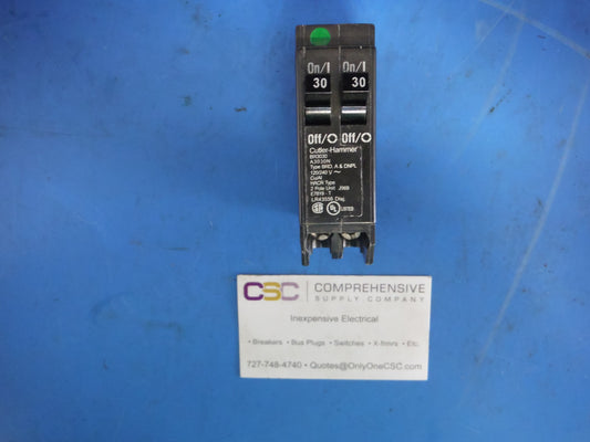 BR3030 - Eaton 30/30A Amp 2X1P Pole 10kA@120/240V Tandem/Duplex Plug On Br Breaker