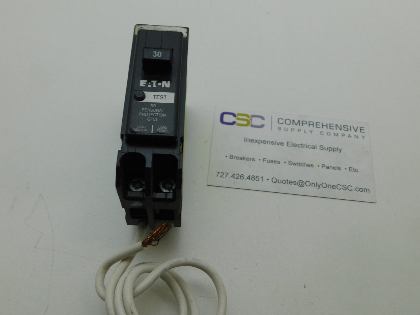 BRN130GF - Eaton 30A Amp 1P Pole 10kA@120/240V Plug On GFCI Ground Fault Circuit Breaker