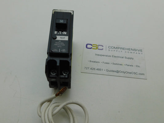 BRN130GF - Eaton 30A Amp 1P Pole 10kA@120/240V Plug On GFCI Ground Fault Circuit Breaker