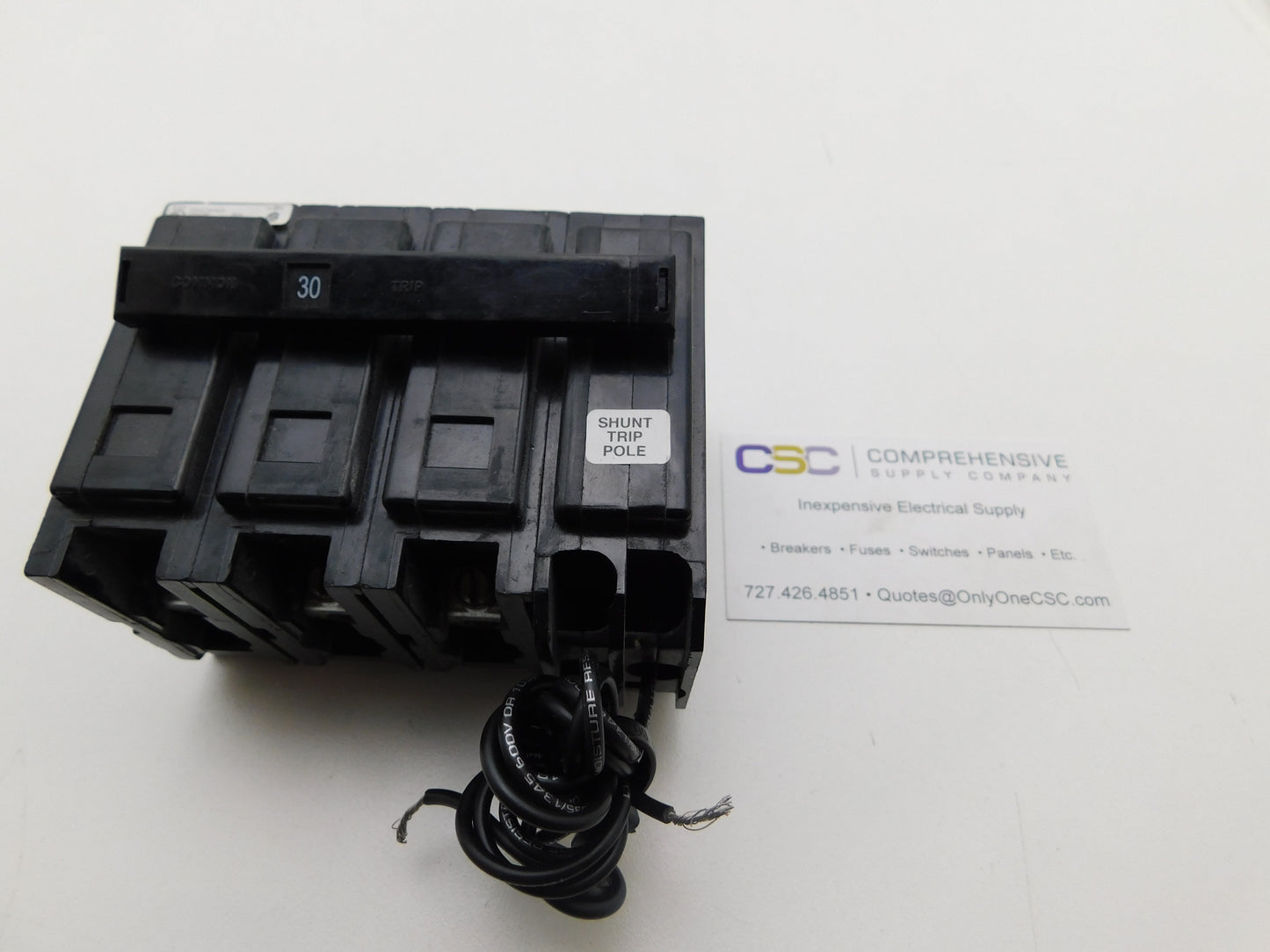QBHW3030HS - Eaton 30A Amp 3P Pole 22kA@240V Bolt On Circuit Breaker W/120/208/240V Shunt Trip
