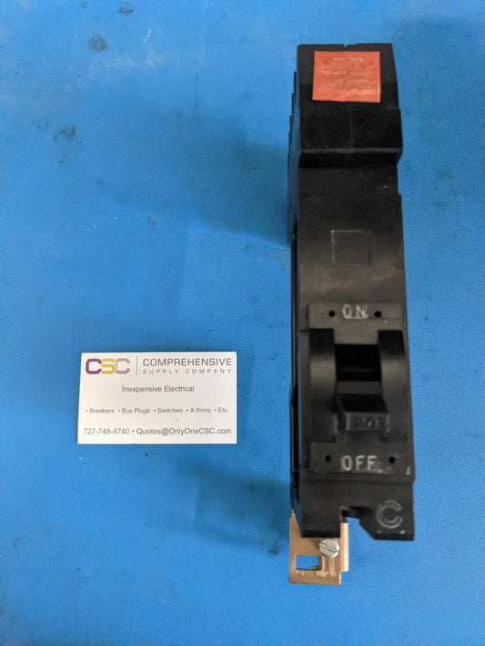FY14020C - Square D 20A Amp 1P Pole 14kA@277V I-Line Plug On Black Circuit Breaker