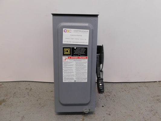 H361RB - Square D 30A Amp 3P Pole 600V Nema 3R Fusible Heavy Duty Safety Switch