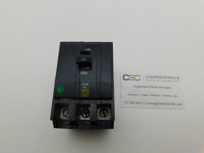 QOB360VH - Square D 60A Amp 3P Pole 22kA@240V Bolt On Circuit Breaker