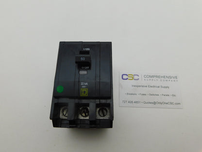 QOB360VH - Square D 60A Amp 3P Pole 22kA@240V Bolt On Circuit Breaker