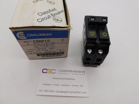 CSQ215 - Challenger 15A Amp 2P Pole 10kA@120/240 Plug On Circuit Breaker