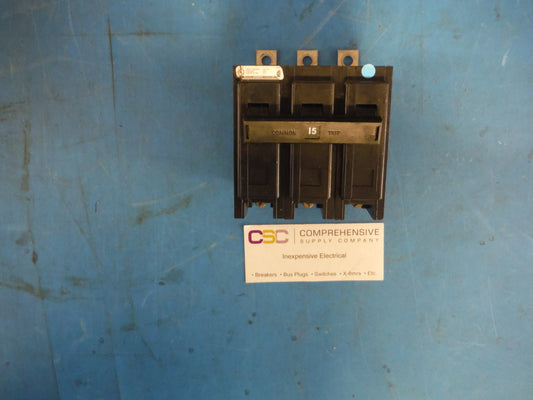 BAB3015H - Cutler Hammer 15A Amp 3P Pole 10kA@240V Bolt On Circuit Breaker