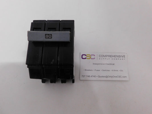CHB380 - Cutler Hammer 80A Amp 3P Pole 10kA@240V Bolt On Circuit Breaker